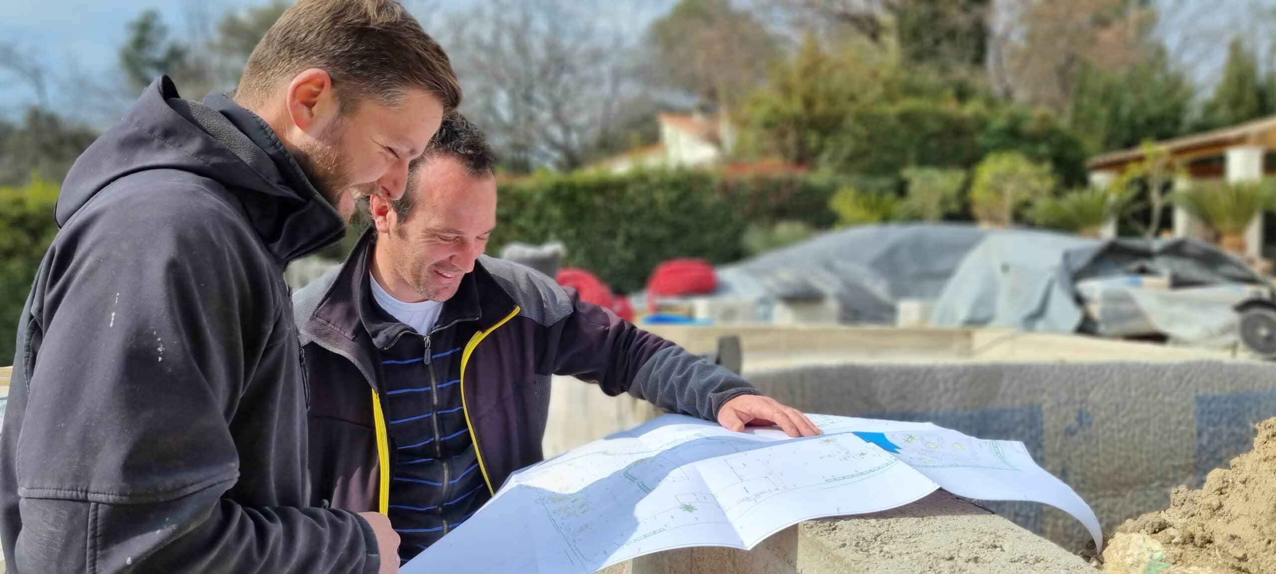 L'équipe Adonis sur un chantier paysager