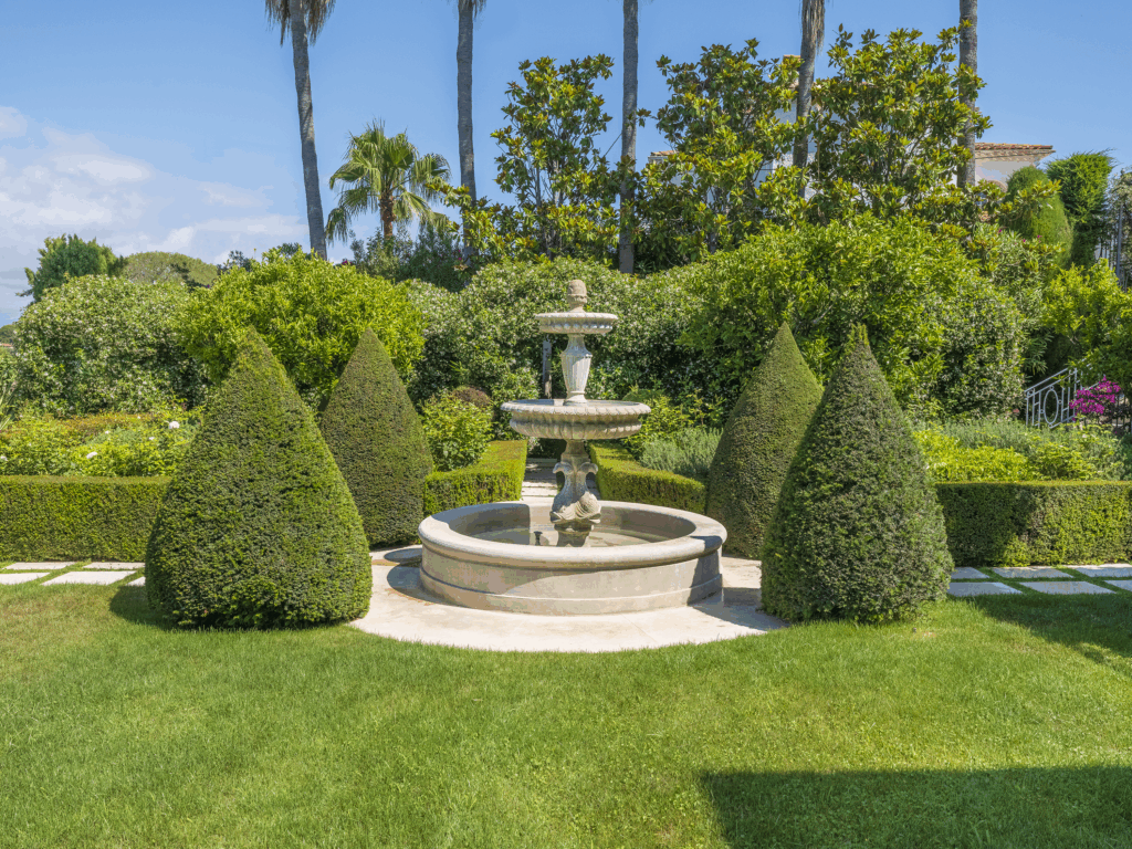 Topiary art in a high-end Mediterranean garden